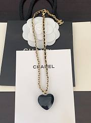 Fortok Chanel Colorful Love Black Leather Necklace - 2