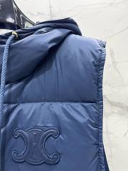 Fortok Celine Navy Blue Nylon Sleeveless Down Vest Jacket - 5