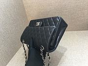Fortok Chanel Classic Flap Bag Jumbo Black Lambskin Silver Hardware 30cm - 5