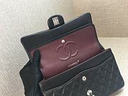 Fortok Chanel Classic Flap Bag Jumbo Black Lambskin Silver Hardware 30cm - 6