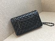 Fortok Chanel Classic Flap Bag Jumbo Black Lambskin Silver Hardware 30cm - 2