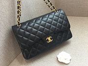 Fortok Chanel Classic Flap Bag Jumbo Black Lambskin Gold Hardware 30cm - 1
