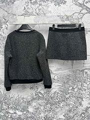 Fortok Chanel Round Neck Sweatshirt With High Waist Skirt Set  - 6