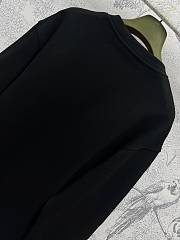 Fortok Gucci Letter Print Round Neck Sweater Black - 2