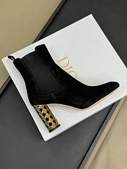 Fortok Dior Icon Heeled Ankle Boot Black Suede Goatskin - 3