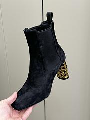 Fortok Dior Icon Heeled Ankle Boot Black Suede Goatskin - 5