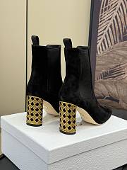 Fortok Dior Icon Heeled Ankle Boot Black Suede Goatskin - 6