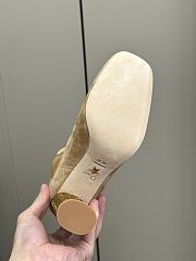 Fortok Dior Icon Heeled Ankle Boot Beige Suede Goatskin - 3