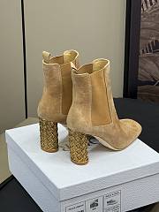 Fortok Dior Icon Heeled Ankle Boot Beige Suede Goatskin - 5