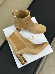 Fortok Dior Icon Heeled Ankle Boot Beige Suede Goatskin - 6