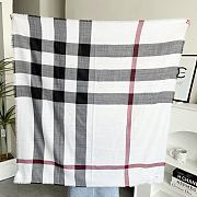 Fortok Burberry Cashmere Plaid Square Scarf White 128x128cm - 5