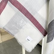 Fortok Burberry Cashmere Plaid Square Scarf White 128x128cm - 2