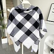 Fortok Burberry Cashmere Plaid Square Scarf White 128x128cm - 3