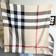 Fortok Burberry Cashmere Plaid Square Scarf Brown 128x128cm - 4