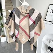 Fortok Burberry Cashmere Plaid Square Scarf Brown 128x128cm - 2