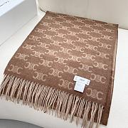 Fortok Celine Arc de Triomphe Sanlin Old Cashmere Scarf Brown 39x198cm - 5