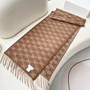 Fortok Celine Arc de Triomphe Sanlin Old Cashmere Scarf Brown 39x198cm - 3