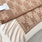 Fortok Celine Arc de Triomphe Sanlin Old Cashmere Scarf Brown 39x198cm - 2