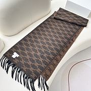 Fortok Celine Arc de Triomphe Sanlin Old Cashmere Scarf Dark Brown 39x198cm - 3