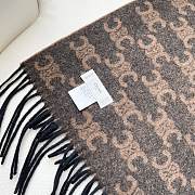 Fortok Celine Arc de Triomphe Sanlin Old Cashmere Scarf Dark Brown 39x198cm - 4