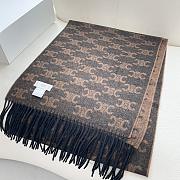 Fortok Celine Arc de Triomphe Sanlin Old Cashmere Scarf Dark Brown 39x198cm - 5