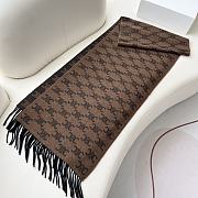 Fortok Celine Arc de Triomphe Sanlin Old Cashmere Scarf Dark Brown 39x198cm - 6