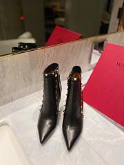 Fortok Valentino Garavani Smooth Calfskin Rockstud Ankle Boots Black - 5