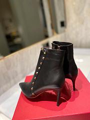 Fortok Valentino Garavani Smooth Calfskin Rockstud Ankle Boots Black - 4
