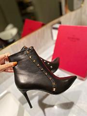 Fortok Valentino Garavani Smooth Calfskin Rockstud Ankle Boots Black - 3