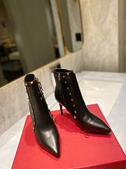 Fortok Valentino Garavani Smooth Calfskin Rockstud Ankle Boots Black - 2