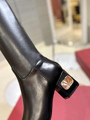 Fortok Valentino Garavani VLogo Heel Knee-high Boots Black - 6