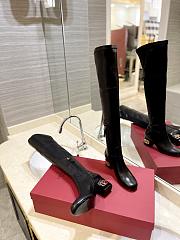 Fortok Valentino Garavani VLogo Heel Knee-high Boots Black - 4