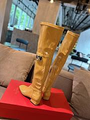 Fortok Valentino Garavani Vlogo Type Over-the-knee Boots Beige - 2
