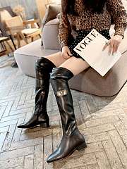 Fortok Valentino Garavani Vlogo Type Over-the-knee Boots Black  - 3