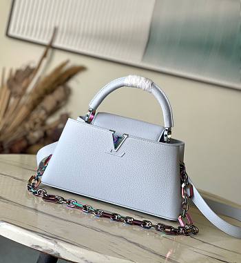 Fortok Louis Vuitton Capucines East-West Blue Bag Colorful Octagonal Chain M11422 29x16.5x9cm