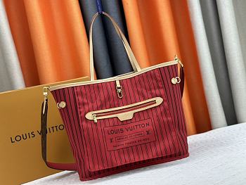 Fortok Louis Vuitton Neverfull Inside Out MM Bag Red M11947 31x28x14cm