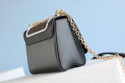 Fortok Louis Vuitton Black Leather & Monogram Canvas Braided Twist Bag Gold Hardware 23x18x8cm - 2