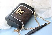 Fortok Louis Vuitton Black Leather & Monogram Canvas Braided Twist Bag Gold Hardware 23x18x8cm - 5