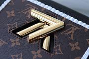 Fortok Louis Vuitton Black Leather & Monogram Canvas Braided Twist Bag Gold Hardware 23x18x8cm - 6