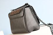 Fortok Louis Vuitton Black Leather & Monogram Canvas Braided Twist Bag Black Hardware 23x18x8cm - 6