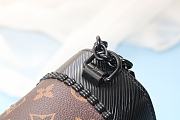 Fortok Louis Vuitton Black Leather & Monogram Canvas Braided Twist Bag Black Hardware 23x18x8cm - 5