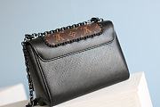 Fortok Louis Vuitton Black Leather & Monogram Canvas Braided Twist Bag Black Hardware 23x18x8cm - 4