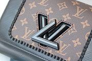 Fortok Louis Vuitton Black Leather & Monogram Canvas Braided Twist Bag Black Hardware 23x18x8cm - 2