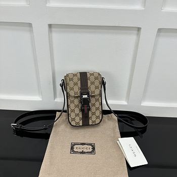 Fortok Gucci Mini GG Messenger Bag 802099 12x19x6cm