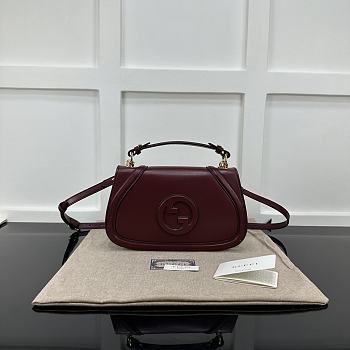 Fortok Gucci Blondie Small Top Handle Bag Burgundy 802099 27x17x7.5cm