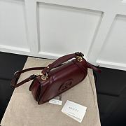 Fortok Gucci Blondie Small Top Handle Bag Burgundy 802099 27x17x7.5cm - 6