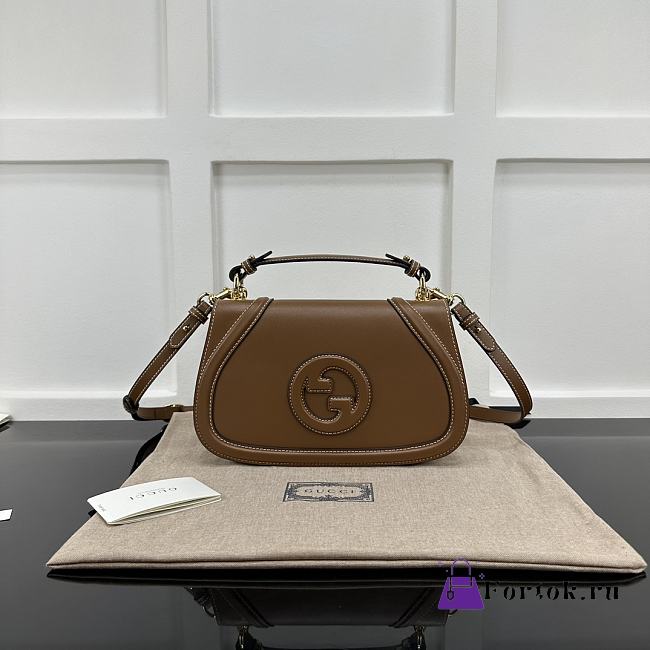 Fortok Gucci Blondie Small Top Handle Bag Brown 802099 27x17x7.5cm - 1