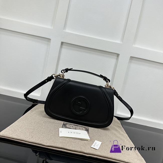 Fortok Gucci Blondie Small Top Handle Bag Black 802099 27x17x7.5cm - 1