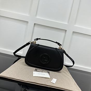Fortok Gucci Blondie Small Top Handle Bag Black 802099 27x17x7.5cm
