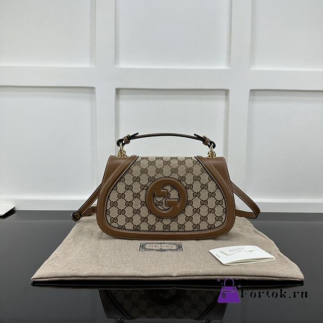 Fortok Gucci Blondie Small Top Handle Bag Beige & Brown 802099 27x17x7.5cm - 1